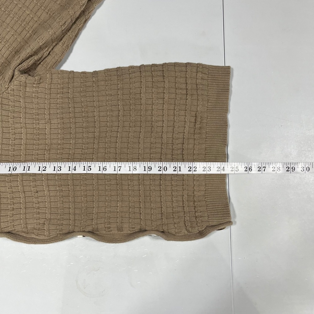 Parisian Capsule Academia Fisherman Brown Cotton Knit Cardigan Sweater XXL Boho - Picture 5 of 8